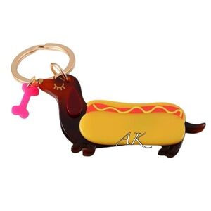 Dachshund In Hotdog Bun Keychain 🐾 Doxie Wiener
